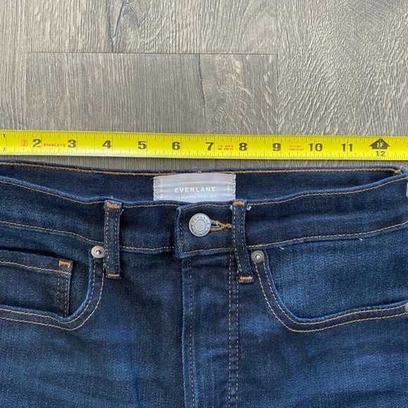 EVERLANE Authentic Stretch High Rise Skinny Jeans Dark Indigo Blue ~ 25 Ankle - Picture 4 of 12